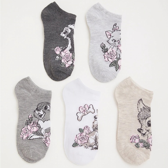 Disney Accessories Disney Socks Bambi Thumper Flower 5 Pr No Show